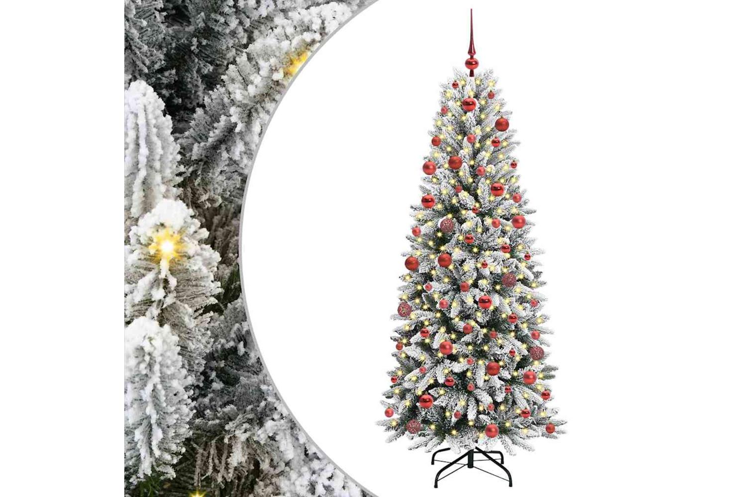 Vidaxl Artificial Christmas Tree With 300 Leds White 73 X 73 X 180 Cm-2
