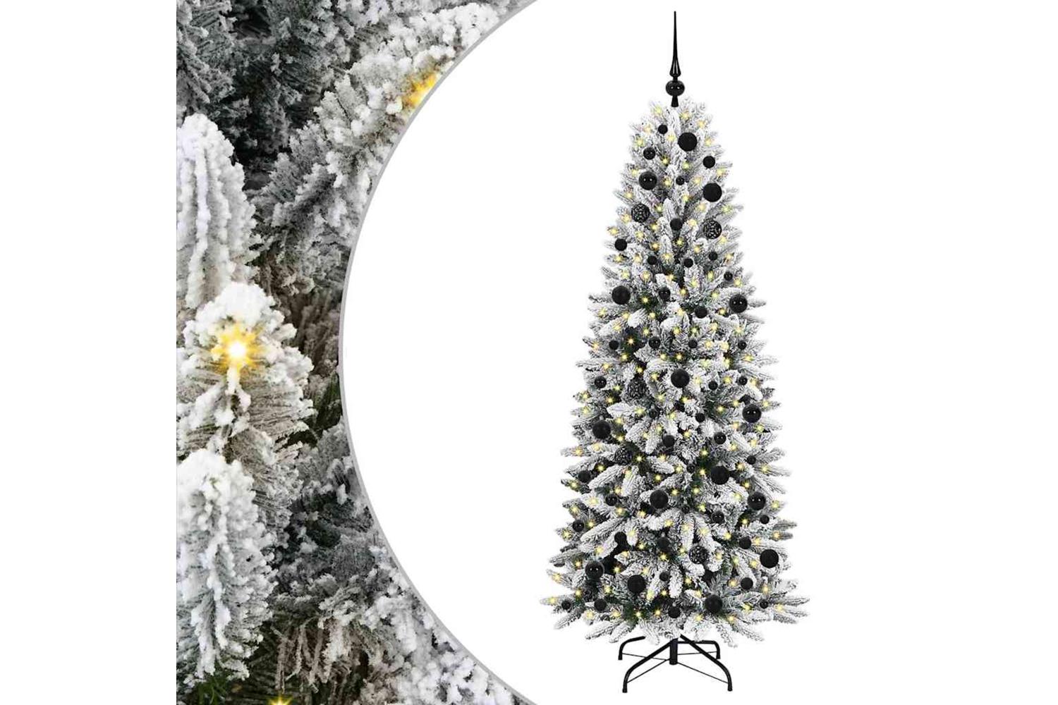 Vidaxl Artificial Christmas Tree With 300 Leds White 73 X 73 X 180 Cm-2