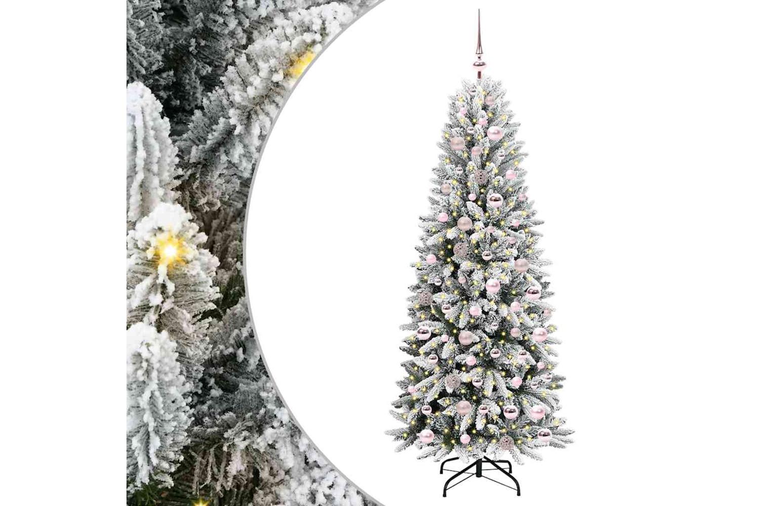 Vidaxl Artificial Christmas Tree With 300 Leds White 73 X 73 X 180 Cm-2