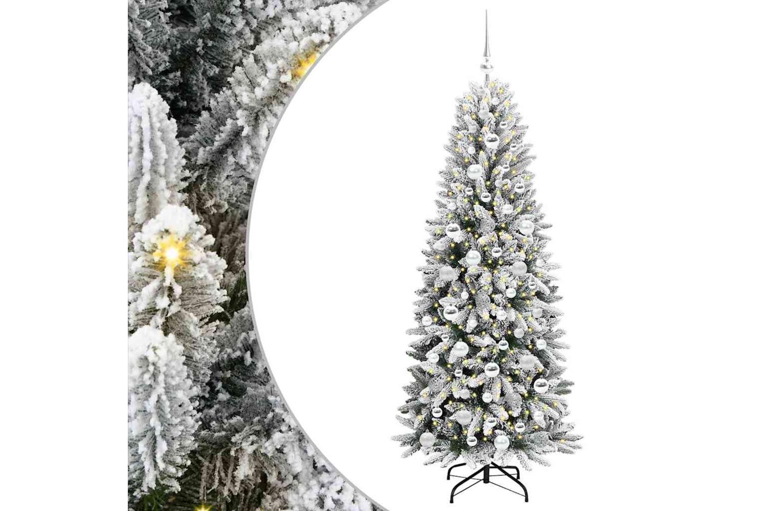Vidaxl Artificial Christmas Tree With 300 Leds White 73 X 73 X 180 Cm-2