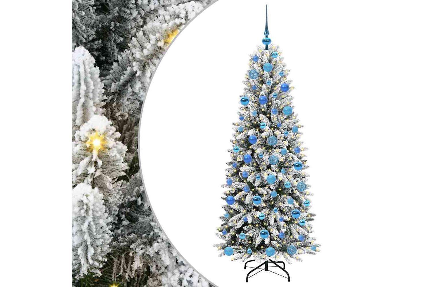 Vidaxl Artificial Christmas Tree With 300 Leds White 73 X 73 X 180 Cm-2