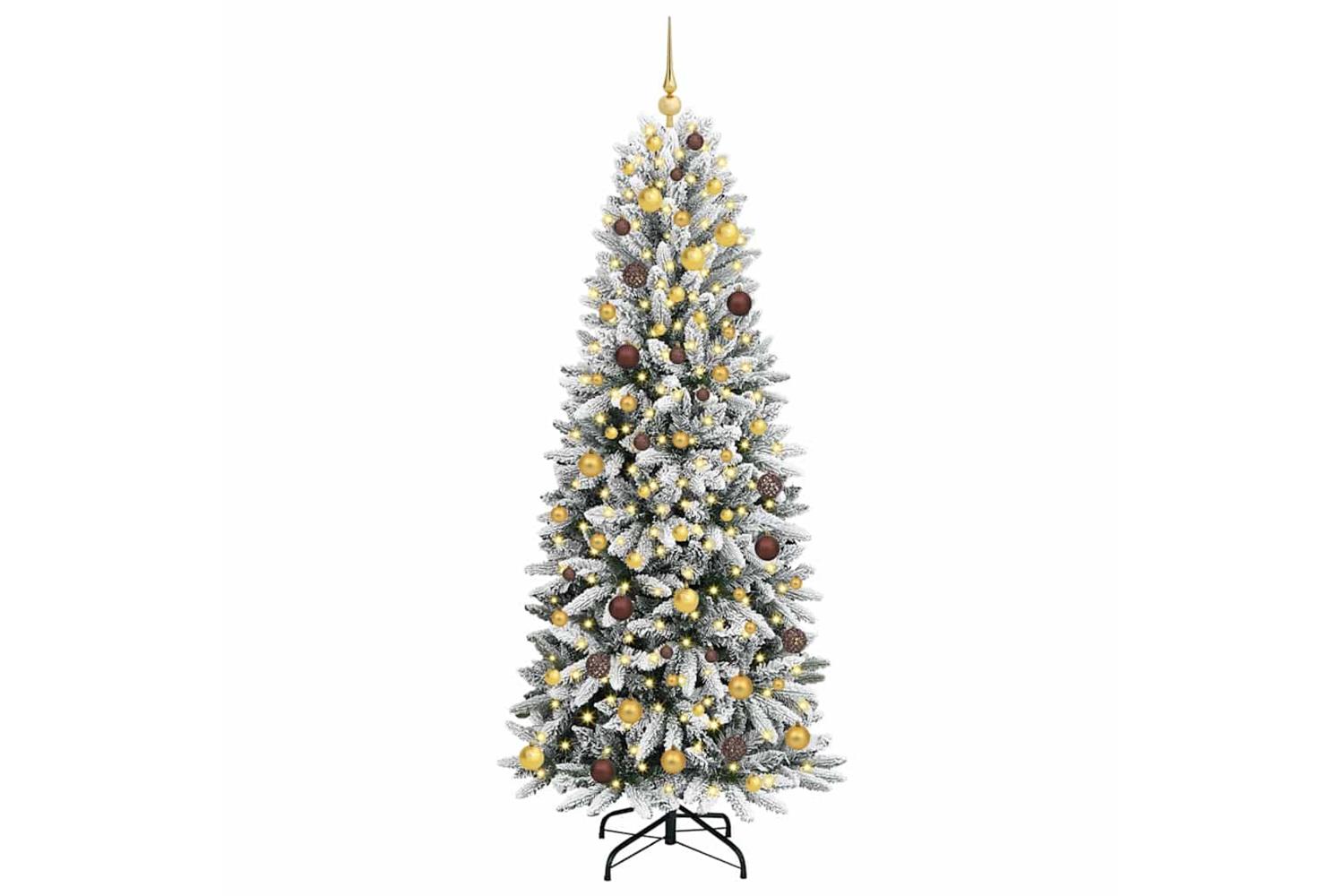 Vidaxl Artificial Christmas Tree With 300 Leds White 78 X 78 X 210 Cm-3