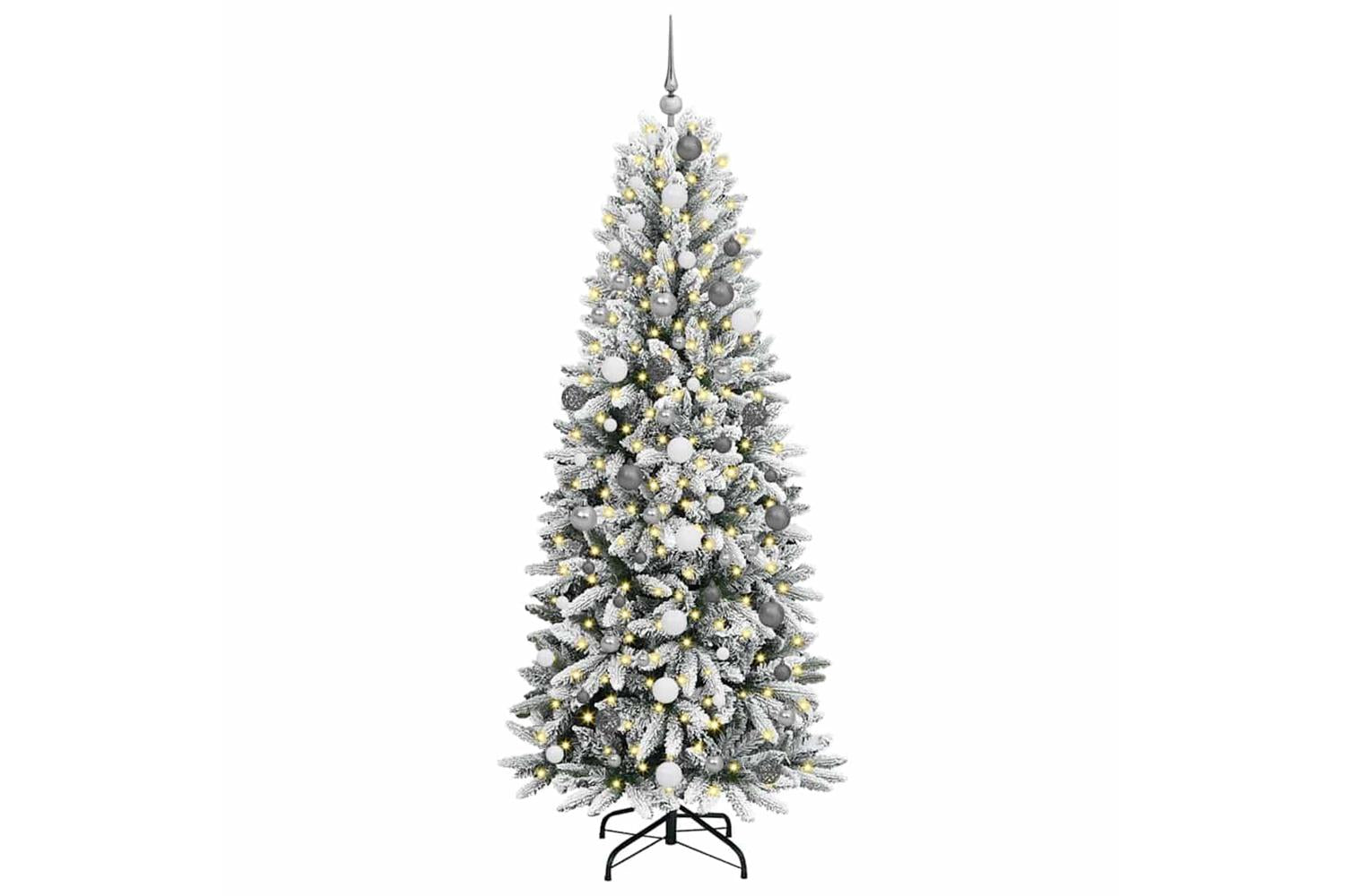 Vidaxl Artificial Christmas Tree With 300 Leds White 78 X 78 X 210 Cm-4