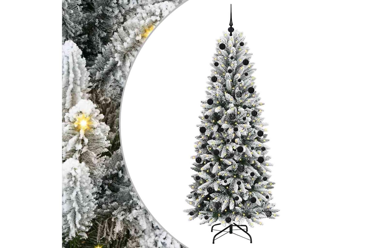 Vidaxl Artificial Christmas Tree With 300 Leds White 78 X 78 X 210 Cm-2