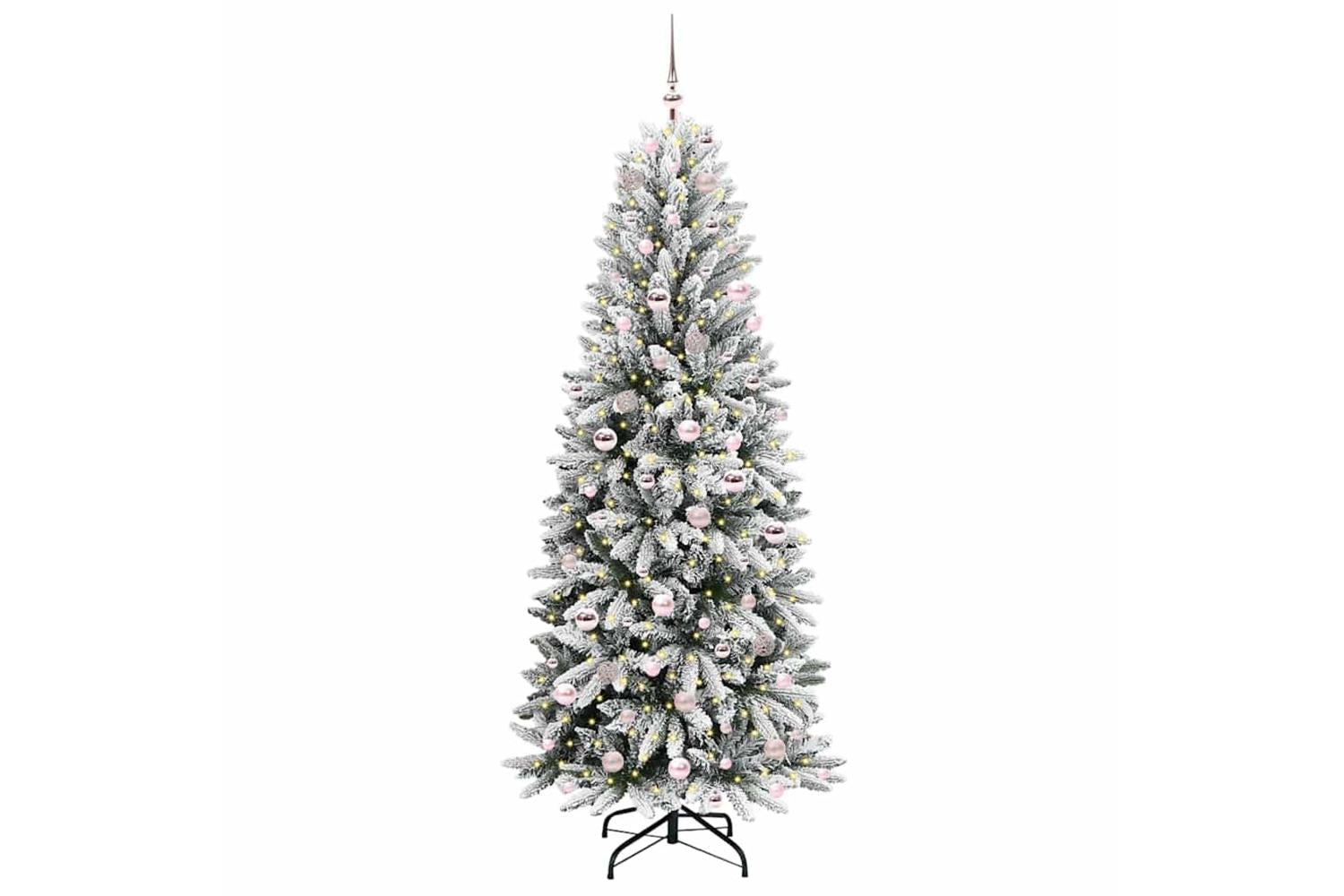 Vidaxl Artificial Christmas Tree With 300 Leds White 78 X 78 X 210 Cm-3