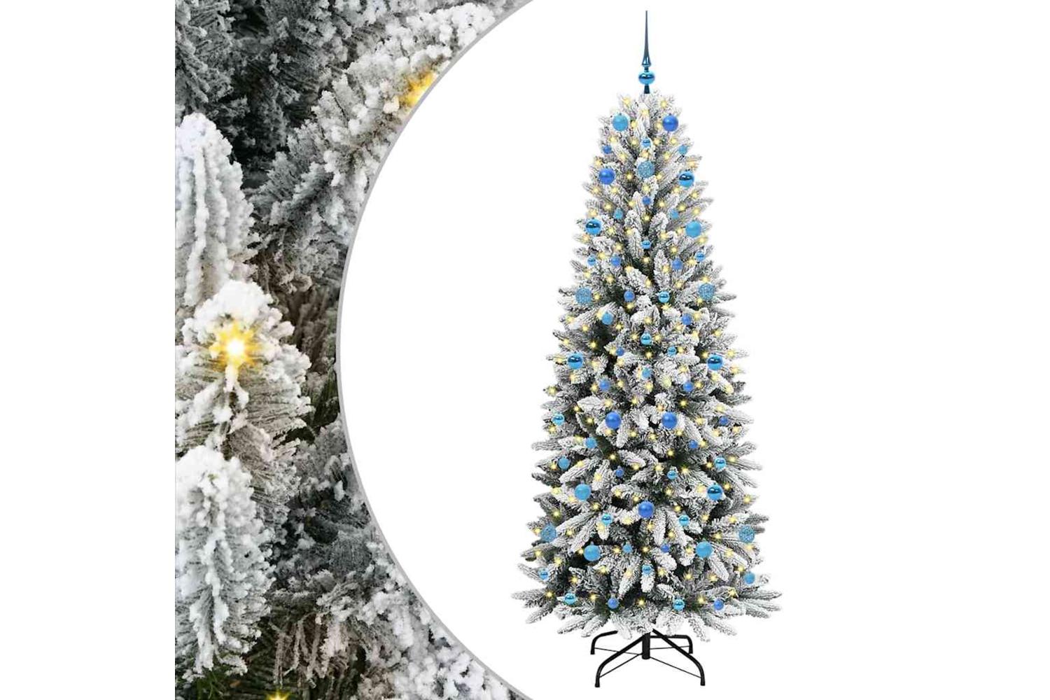 Vidaxl Artificial Christmas Tree With 300 Leds White 78 X 78 X 210 Cm-2