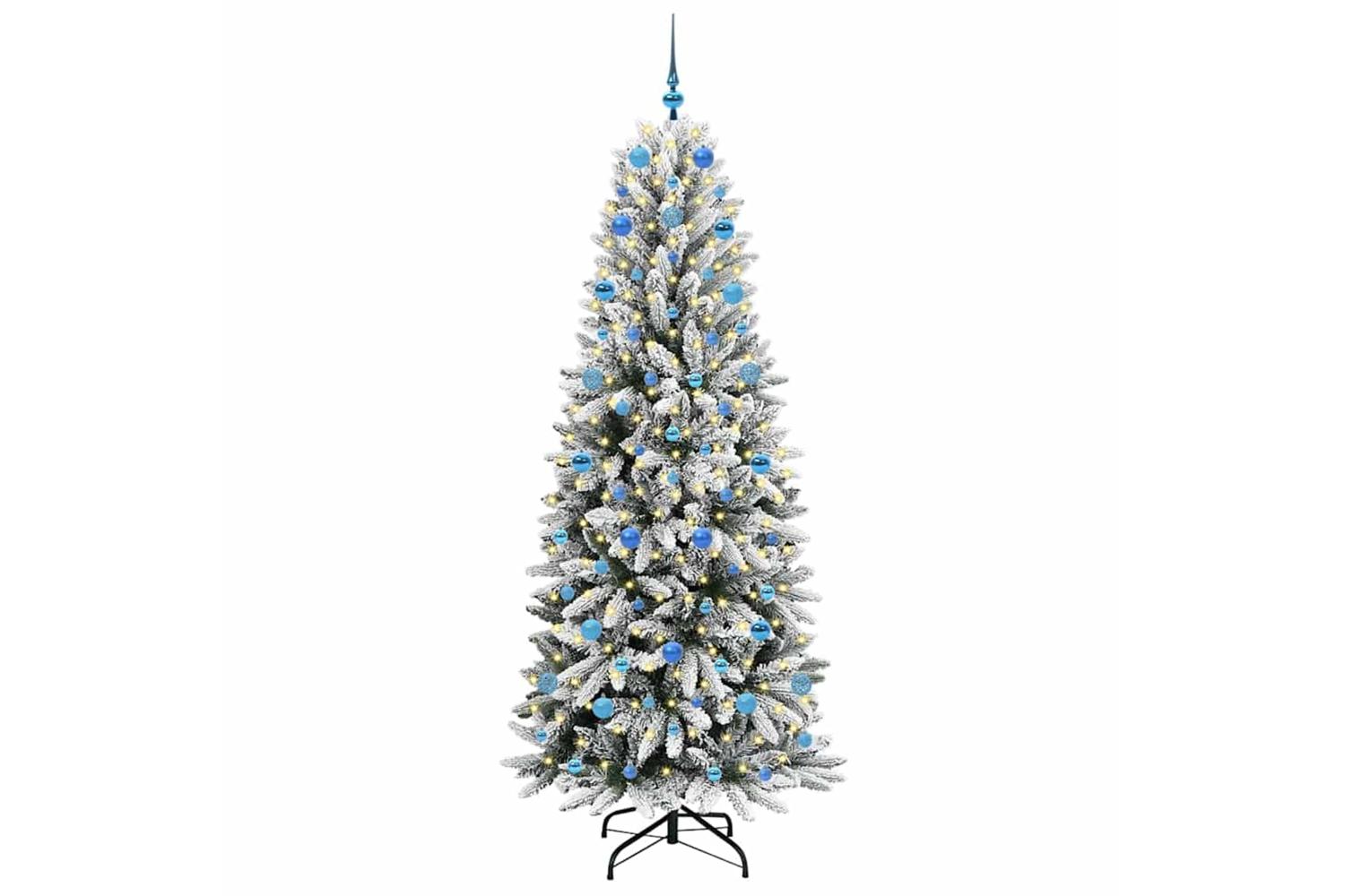 Vidaxl Artificial Christmas Tree With 300 Leds White 78 X 78 X 210 Cm-3