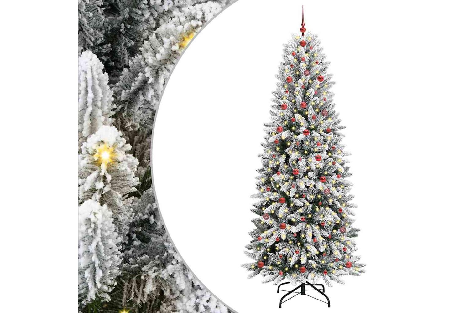 Vidaxl Artificial Christmas Tree With 300 Leds White 93 X 93 X 240 Cm-2