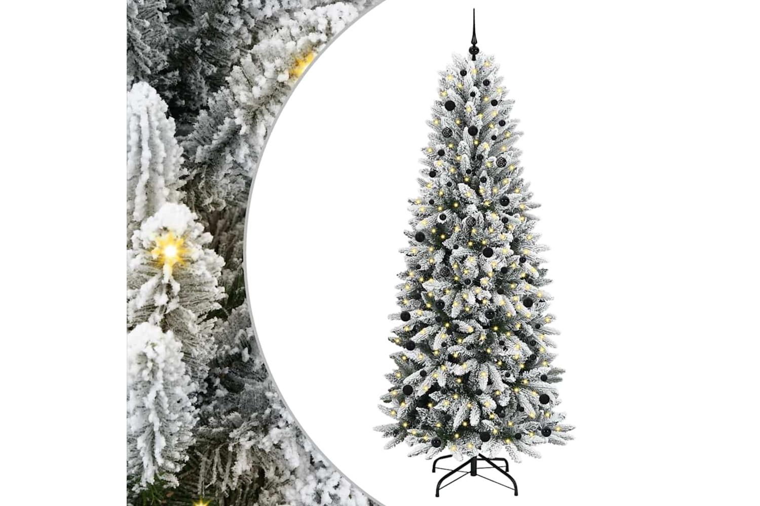 Vidaxl Artificial Christmas Tree With 300 Leds White 93 X 93 X 240 Cm-2
