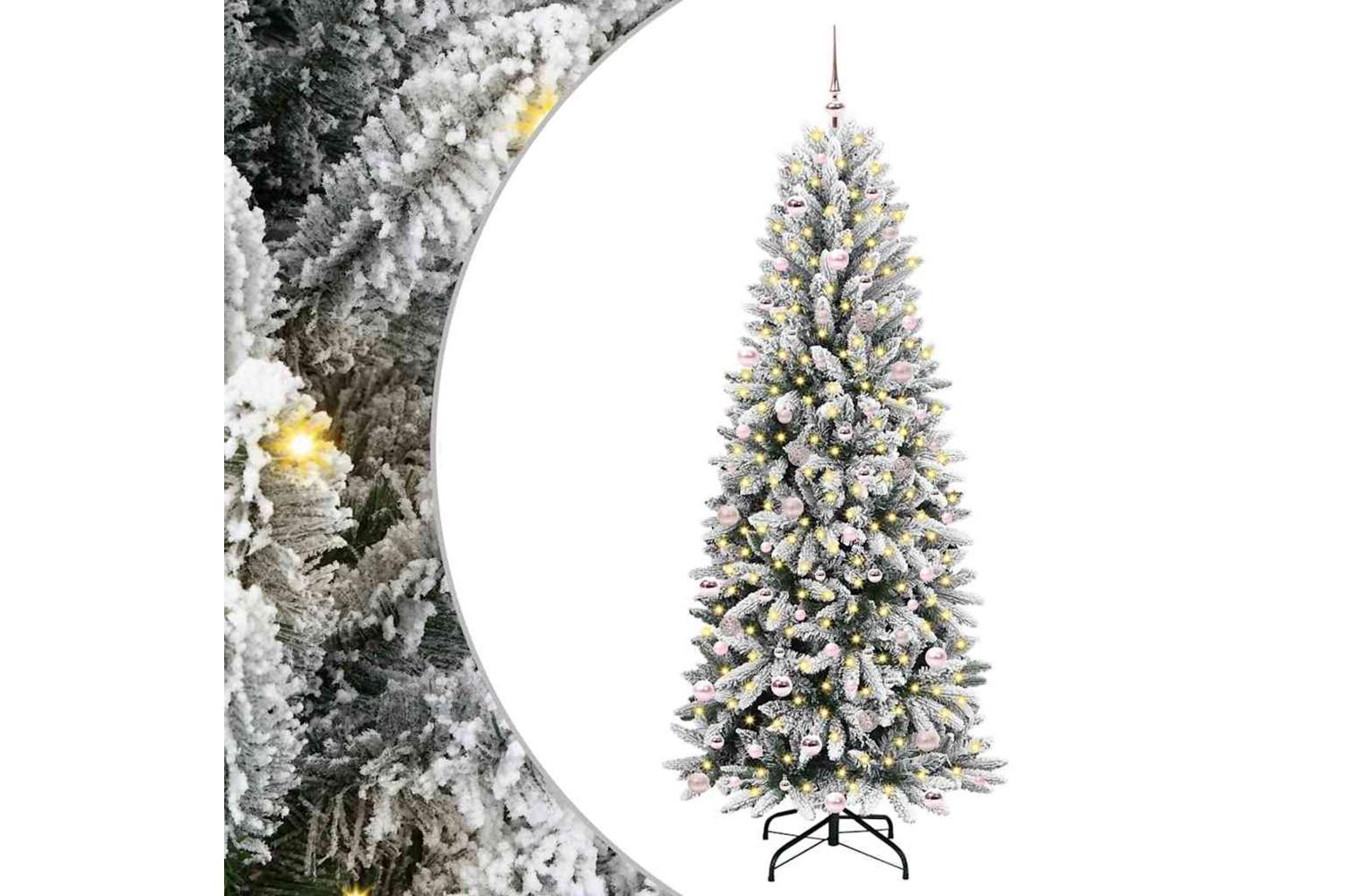 Vidaxl Artificial Christmas Tree With 300 Leds White 93 X 93 X 240 Cm-2