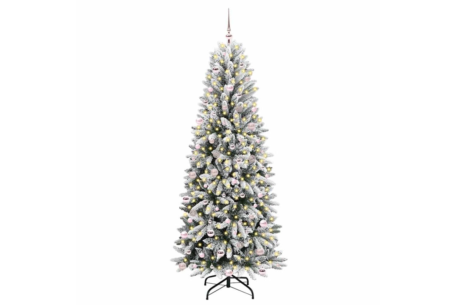 Vidaxl Artificial Christmas Tree With 300 Leds White 93 X 93 X 240 Cm-3
