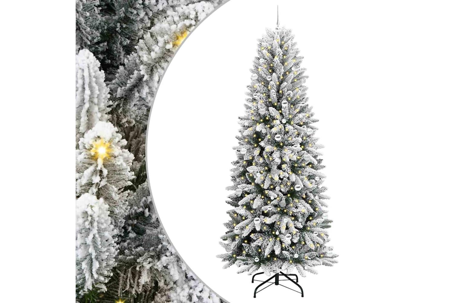 Vidaxl Artificial Christmas Tree With 300 Leds White 93 X 93 X 240 Cm-2