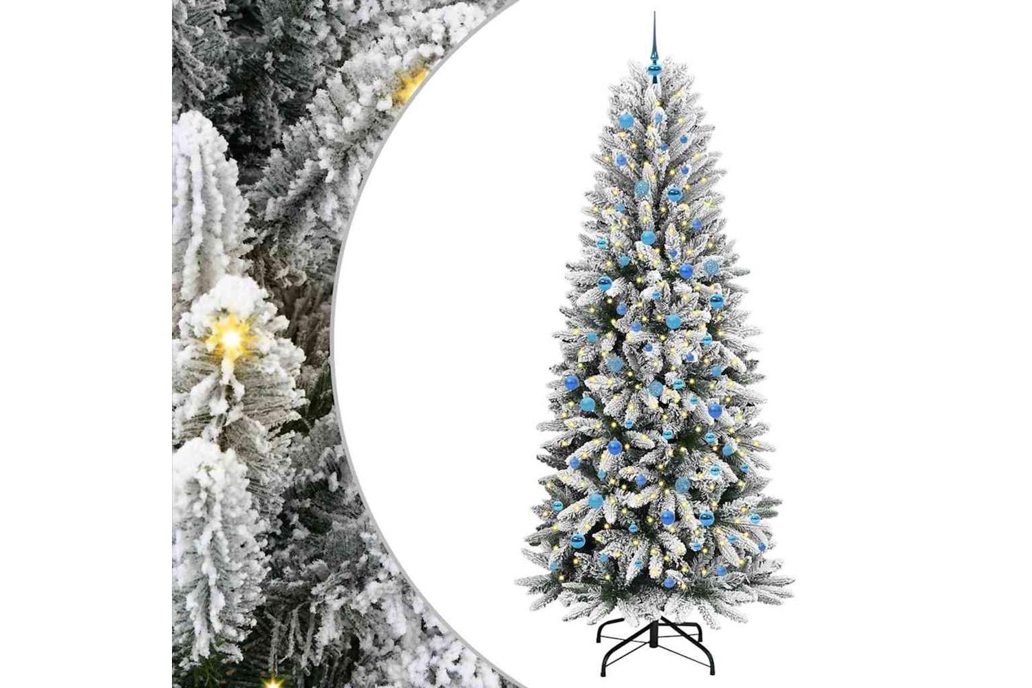 Vidaxl Artificial Christmas Tree With 300 Leds White 93 X 93 X 240 Cm-2