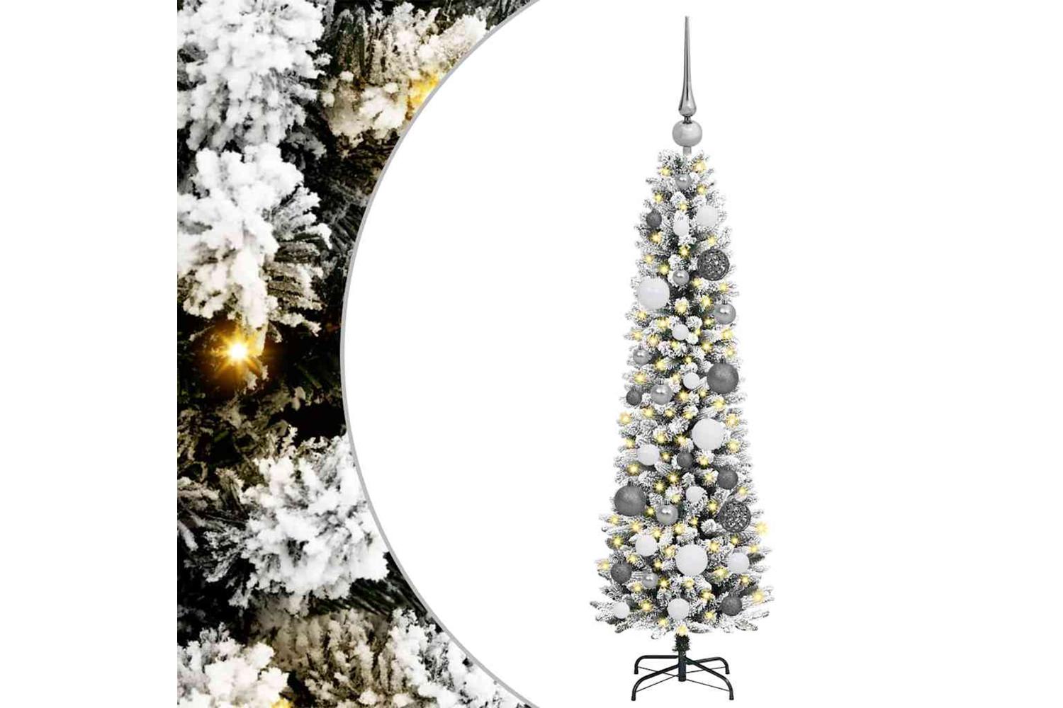 Vidaxl Artificial Christmas Tree With 150 Leds With Stand White 120 Cm-2