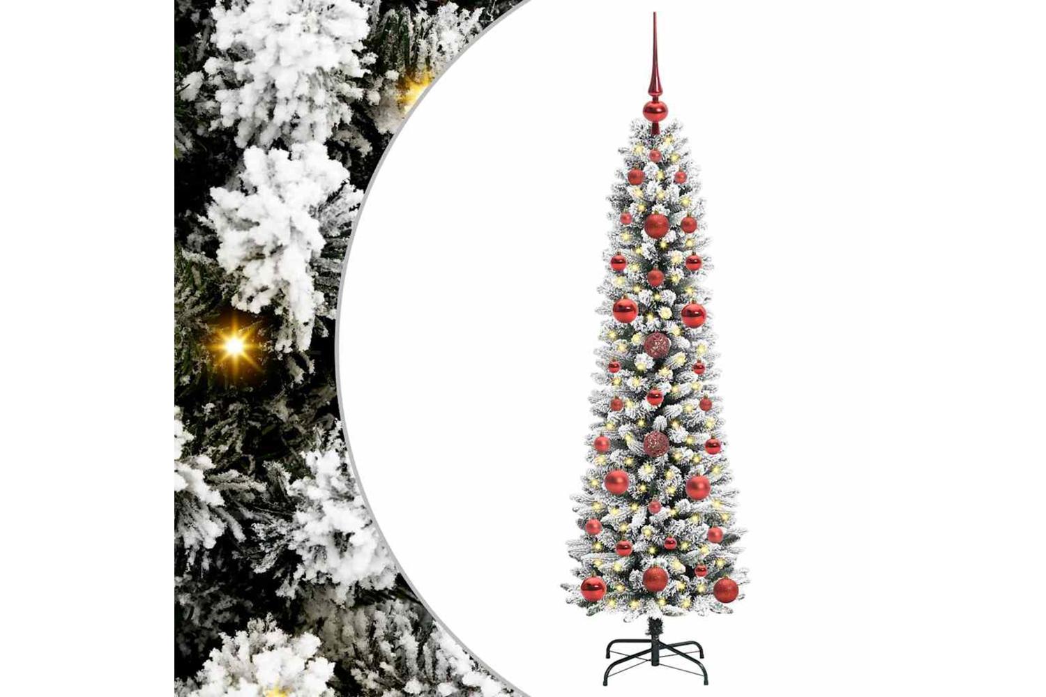 Vidaxl Artificial Christmas Tree With 150 Leds Green And White 120 Cm-2