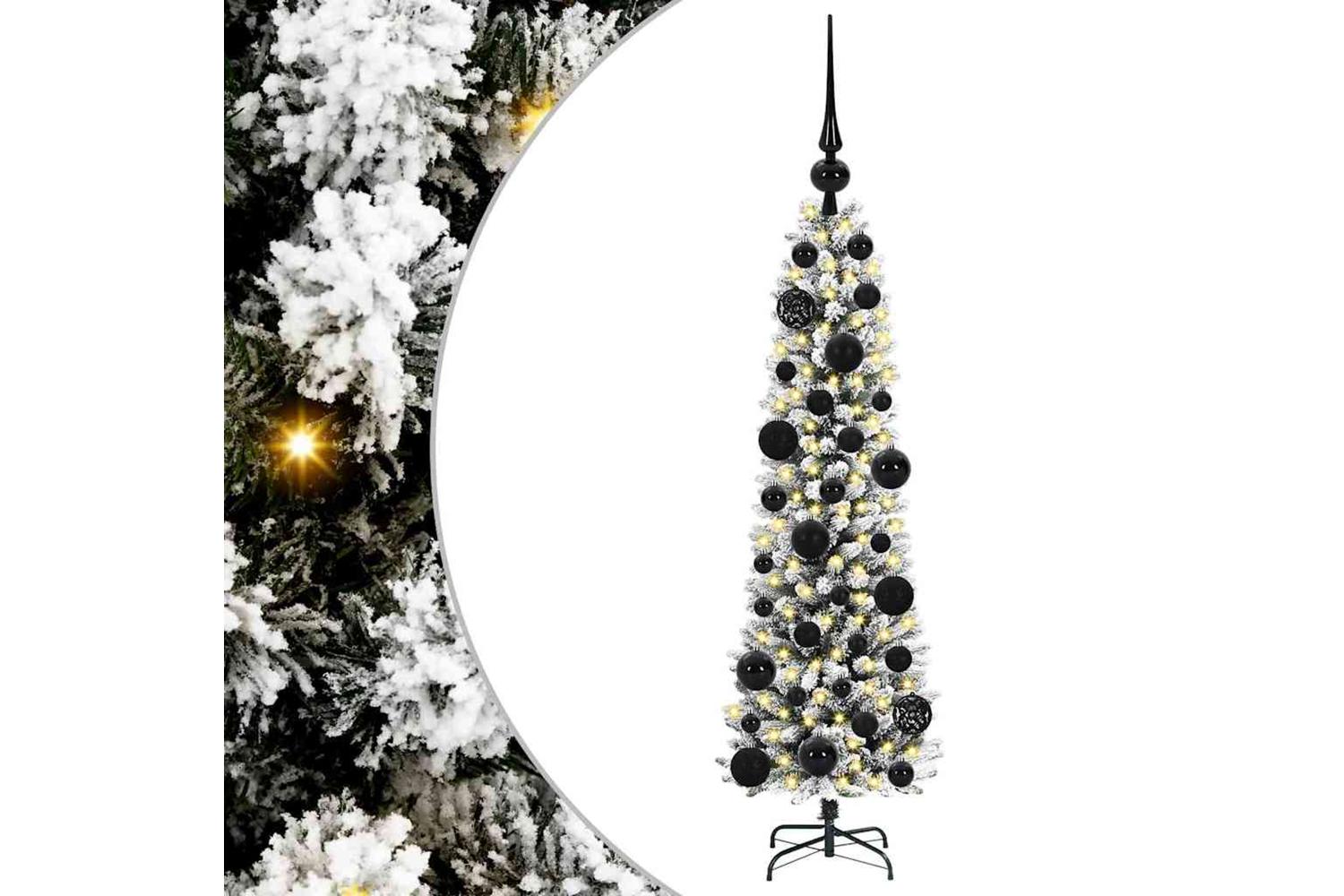 Vidaxl Artificial Christmas Tree With 150 Leds Green And White 120 Cm-2