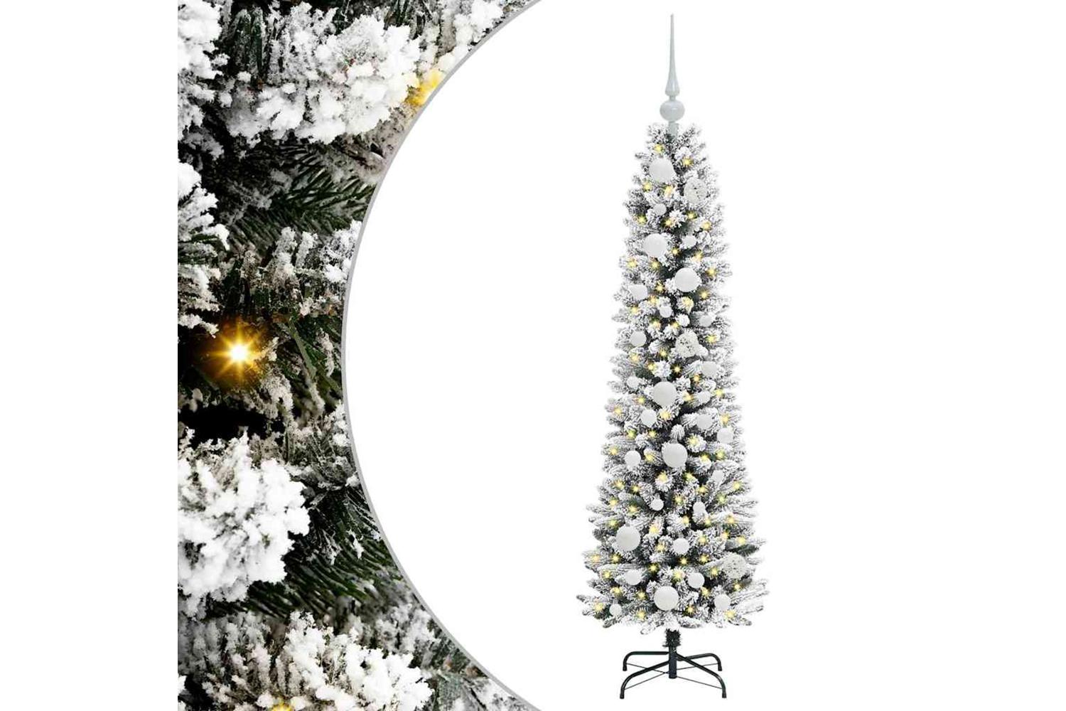 Vidaxl Artificial Christmas Tree With 150 Leds Green And White 120 Cm-2