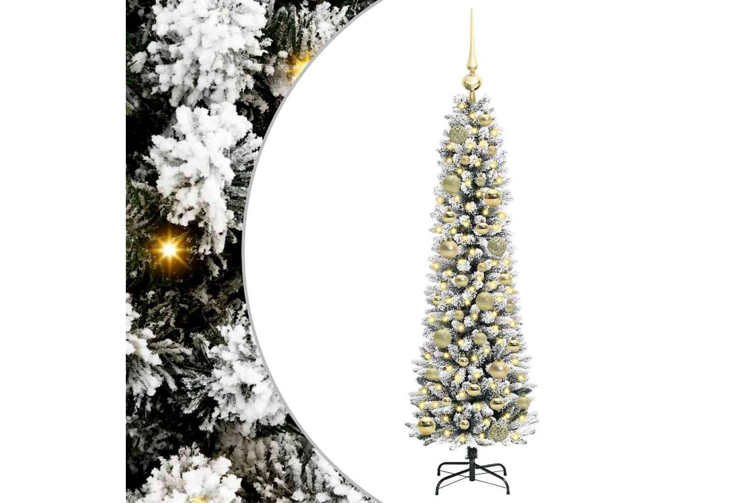 Vidaxl Artificial Christmas Tree With 150 Leds Green And White 120 Cm-2