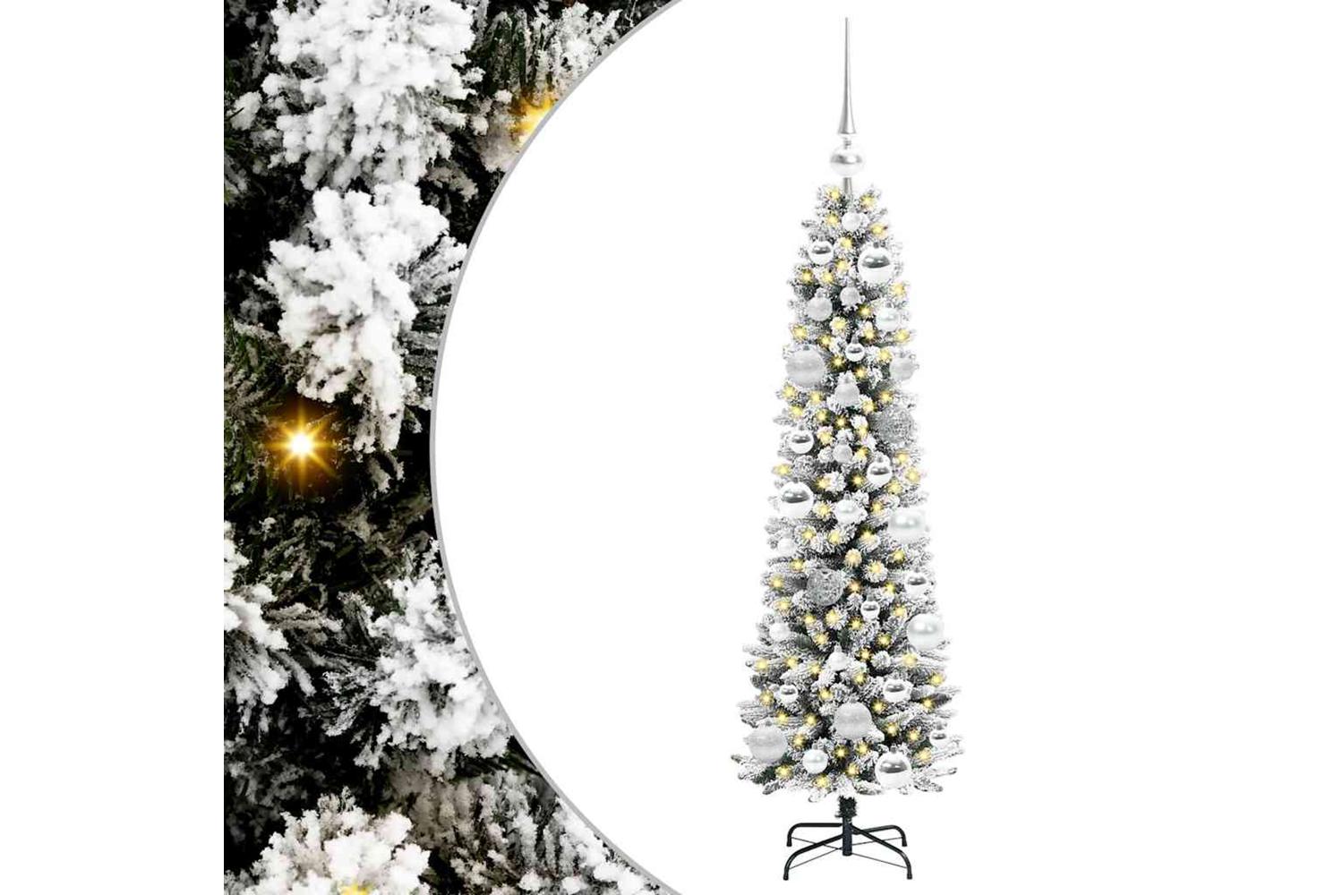 Vidaxl Artificial Christmas Tree With 150 Leds Green And White 120 Cm-2