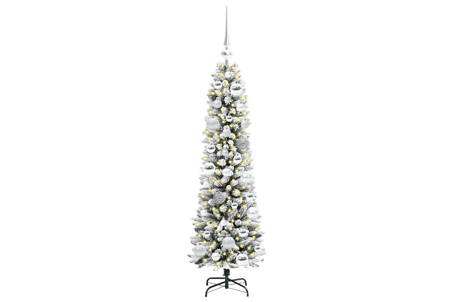 Vidaxl Artificial Christmas Tree With 150 Leds Green And White 120 Cm-3