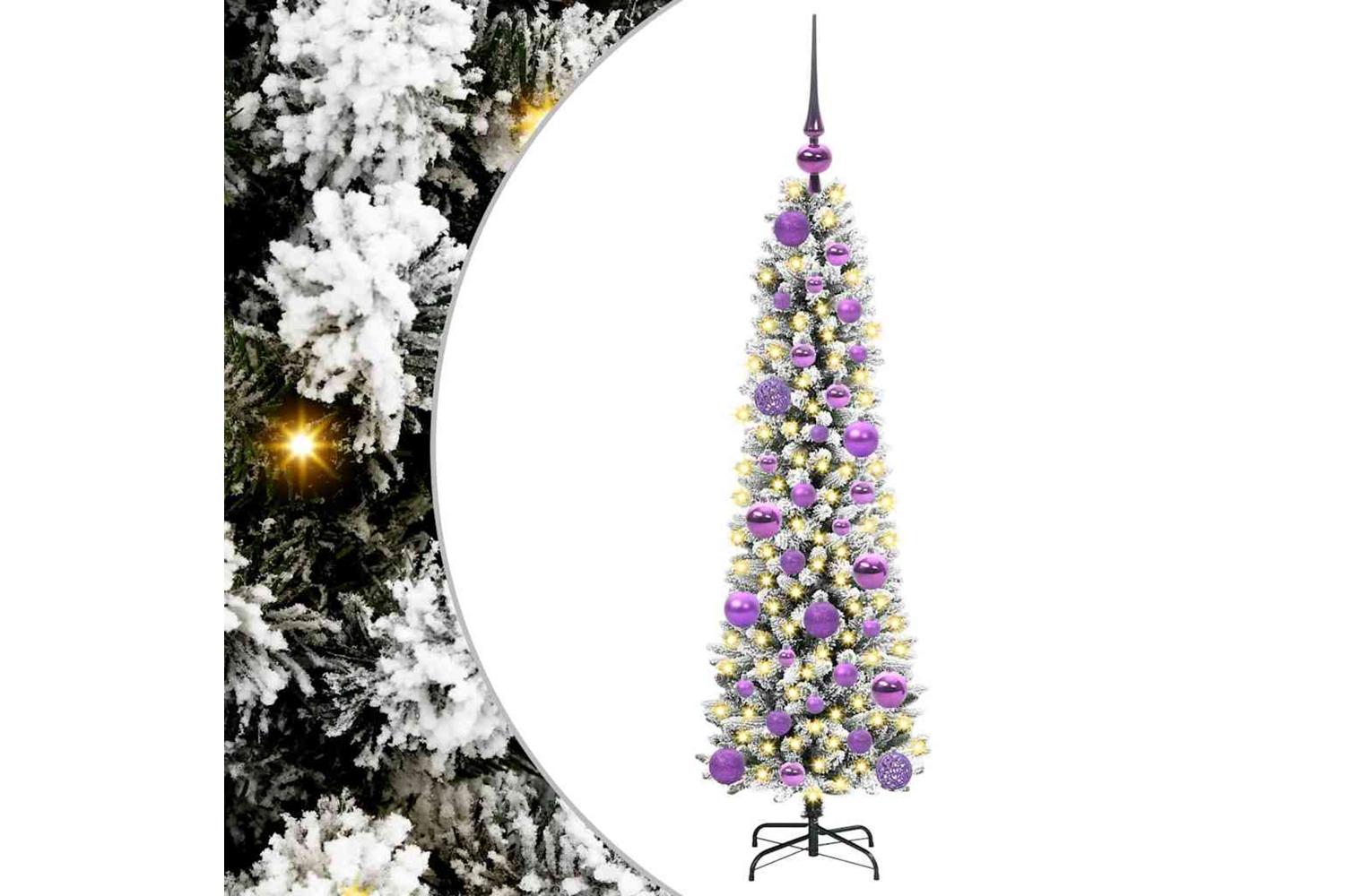 Vidaxl Artificial Christmas Tree With 150 Leds Green And White 120 Cm-2