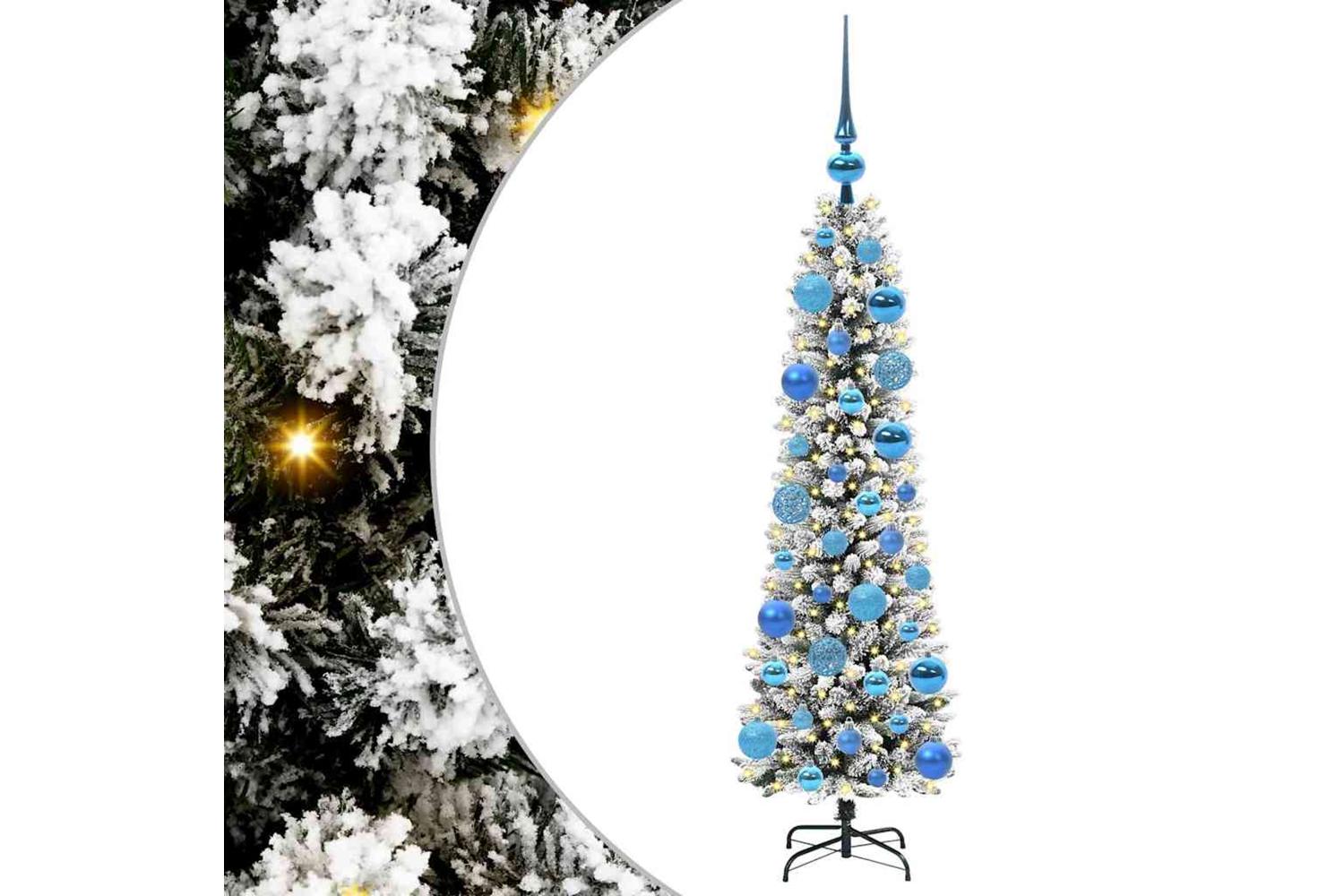 Vidaxl Artificial Christmas Tree With 150 Leds Green And White 120 Cm-2