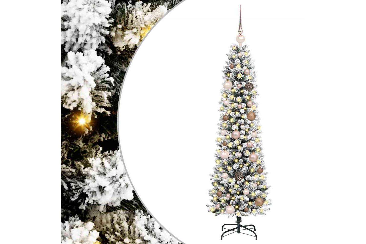 Vidaxl Artificial Christmas Tree With 150 Leds With Stand White 150 Cm-2