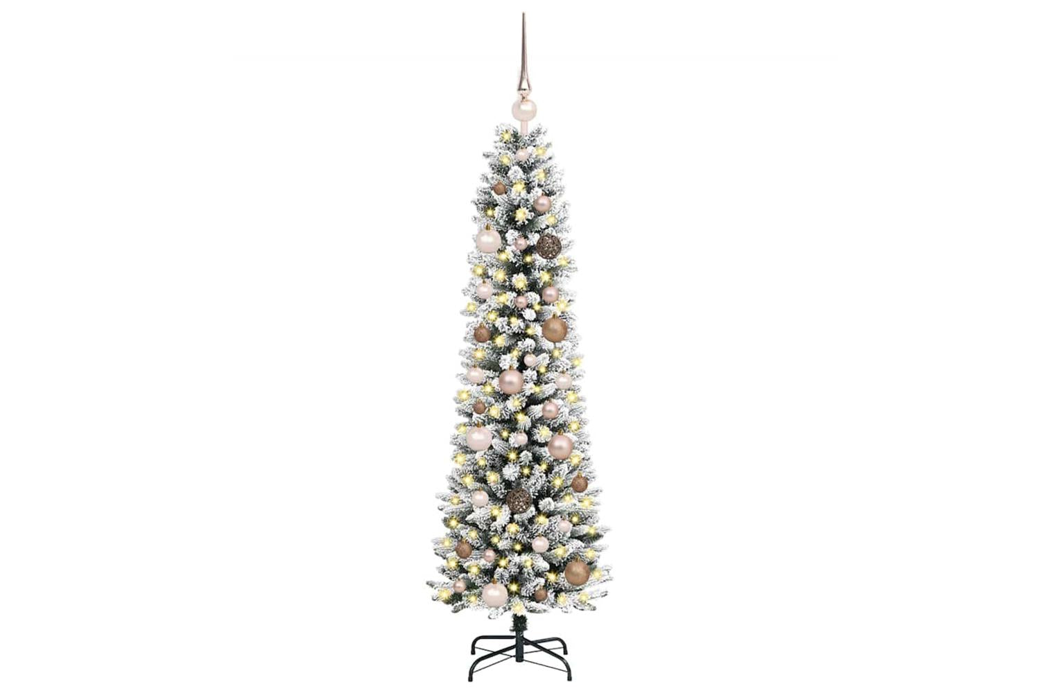 Vidaxl Artificial Christmas Tree With 150 Leds With Stand White 150 Cm-3
