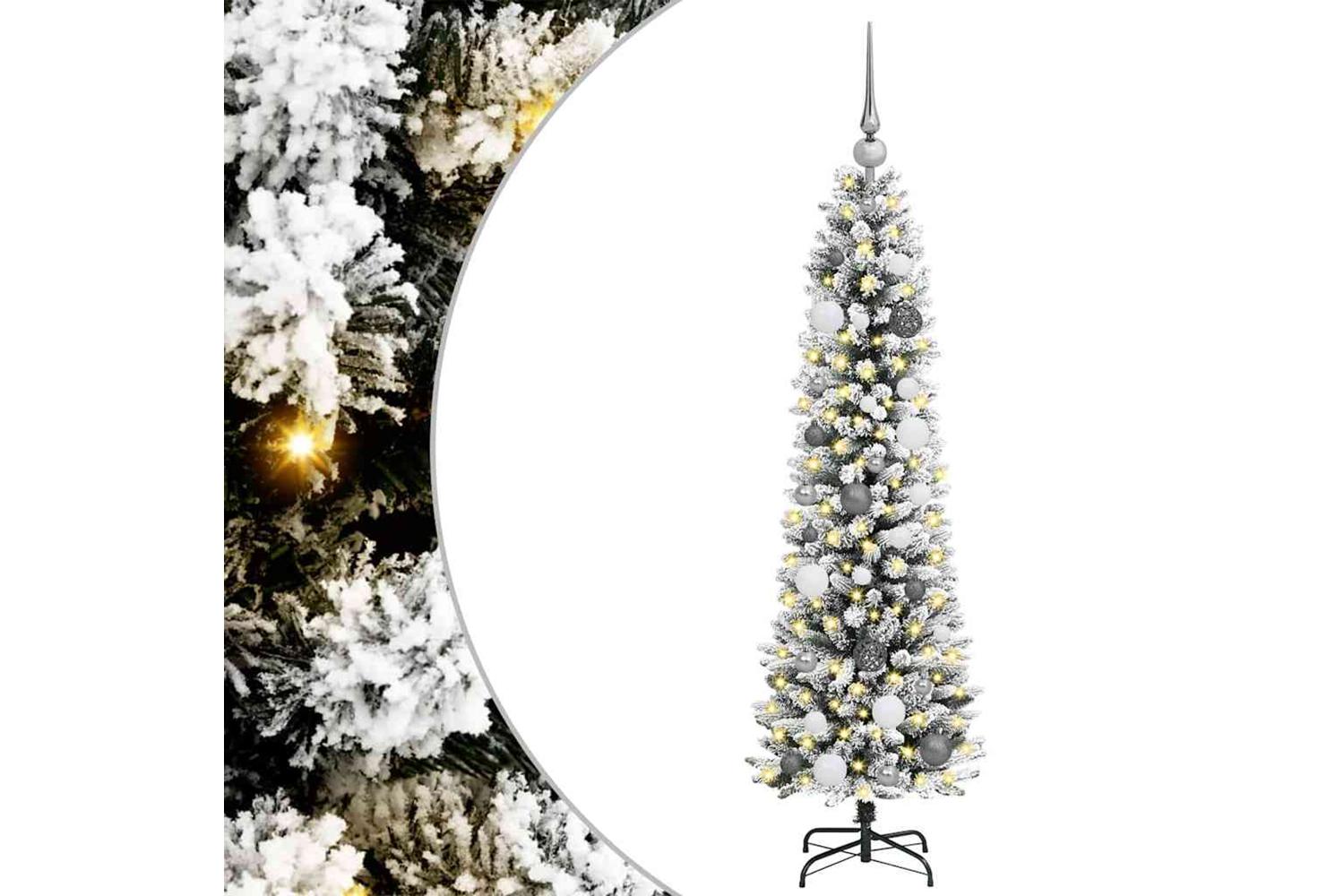 Vidaxl Artificial Christmas Tree With 150 Leds With Stand White 150 Cm-2