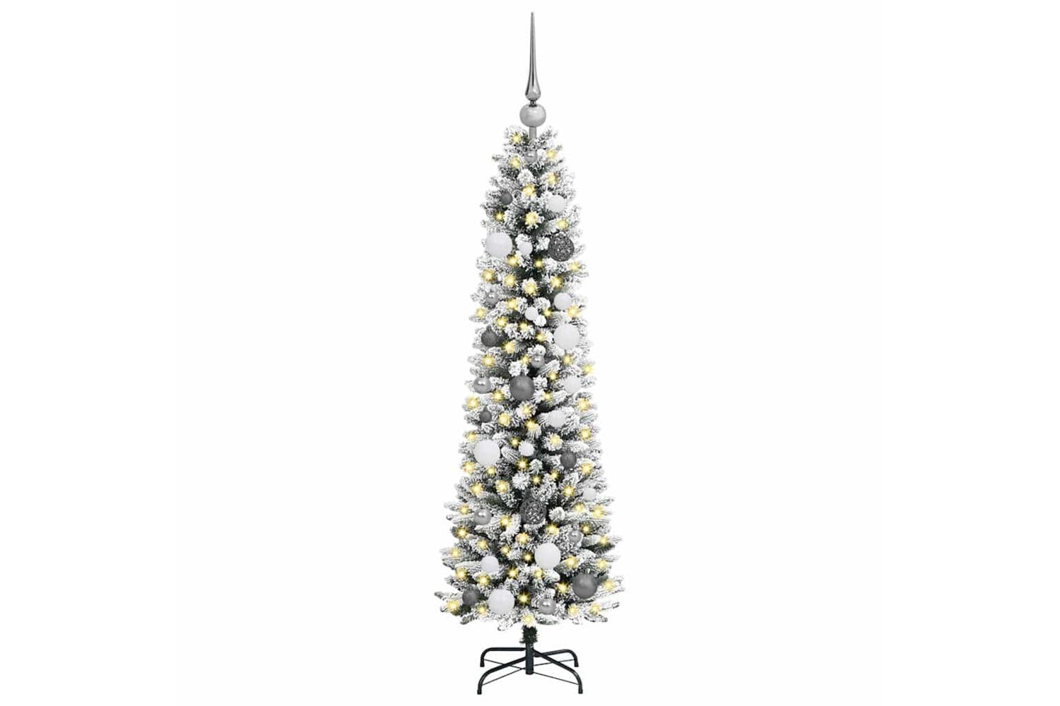 Vidaxl Artificial Christmas Tree With 150 Leds With Stand White 150 Cm-3