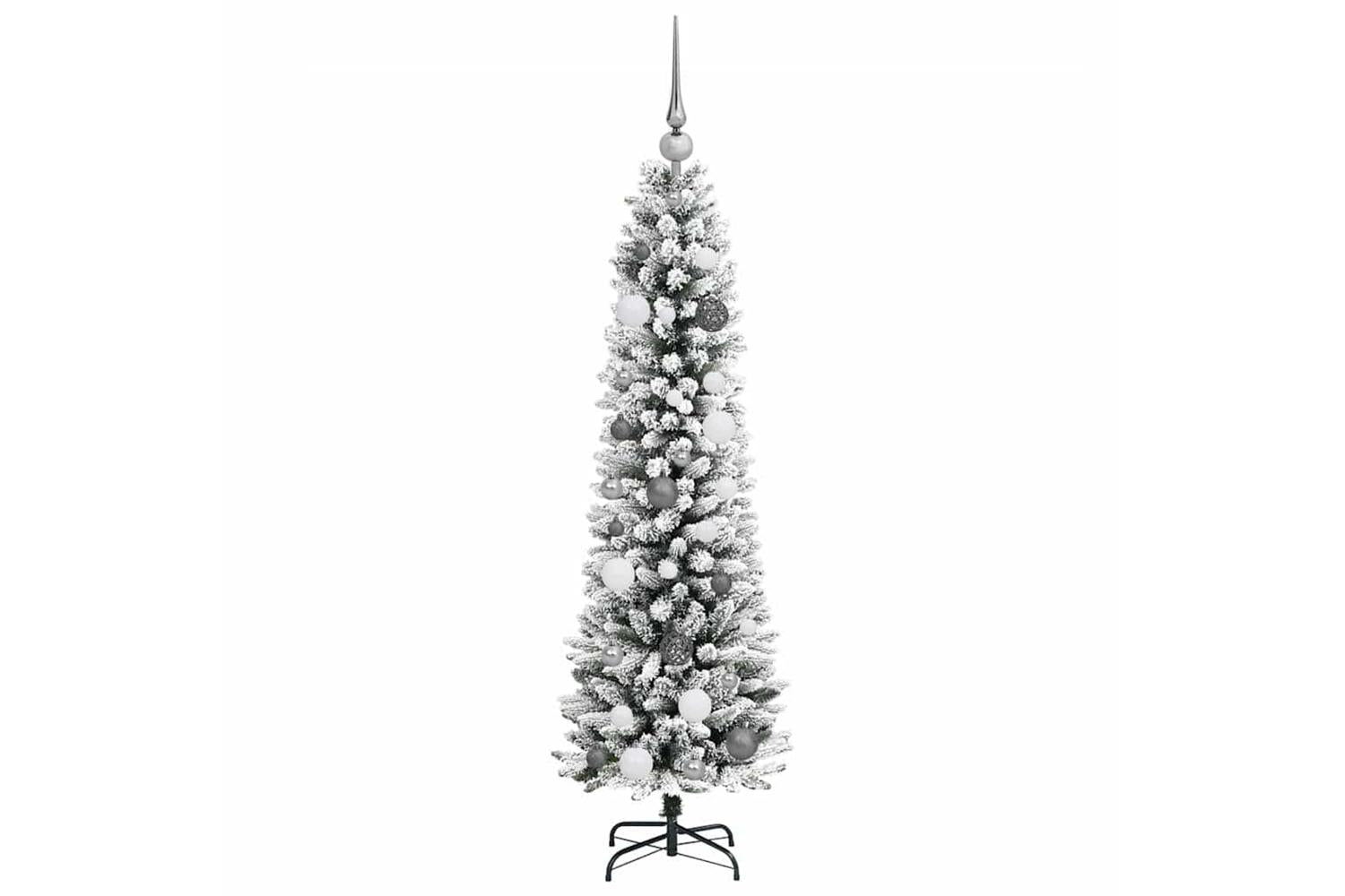 Vidaxl Artificial Christmas Tree With 150 Leds With Stand White 150 Cm-5