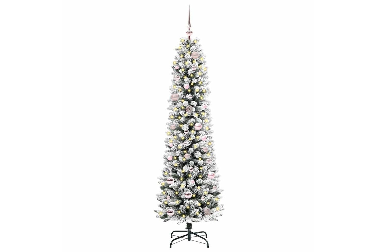 Vidaxl Artificial Christmas Tree With 150 Leds Green And White 150 Cm-2