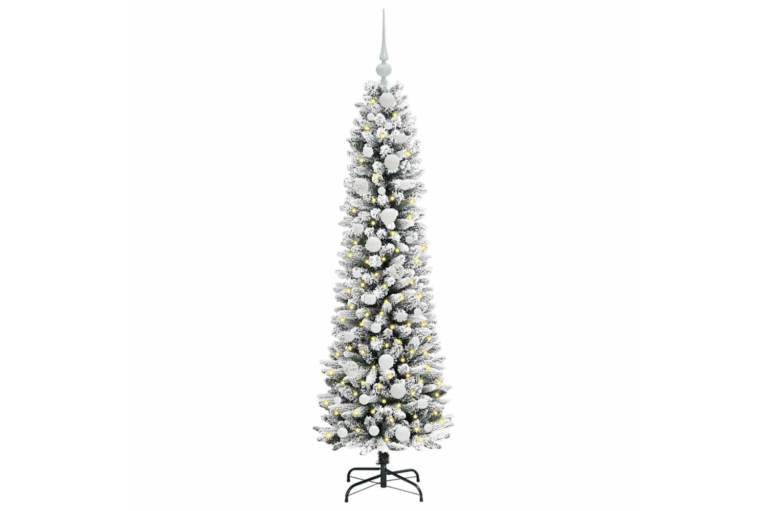 Vidaxl Artificial Christmas Tree With 150 Leds Green And White 150 Cm-3