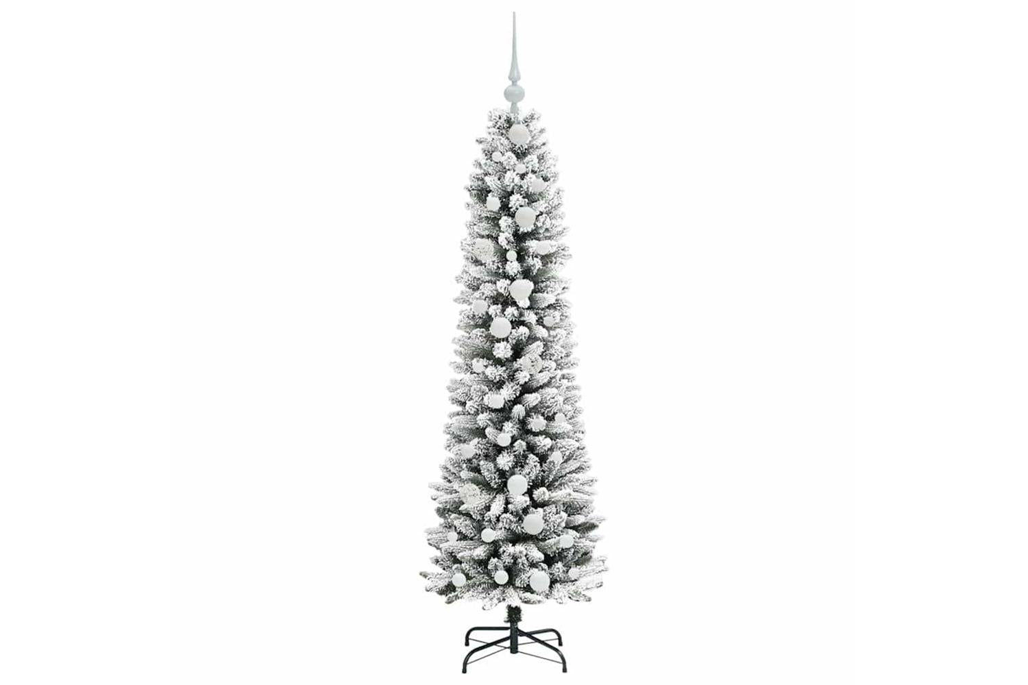 Vidaxl Artificial Christmas Tree With 150 Leds Green And White 150 Cm-4