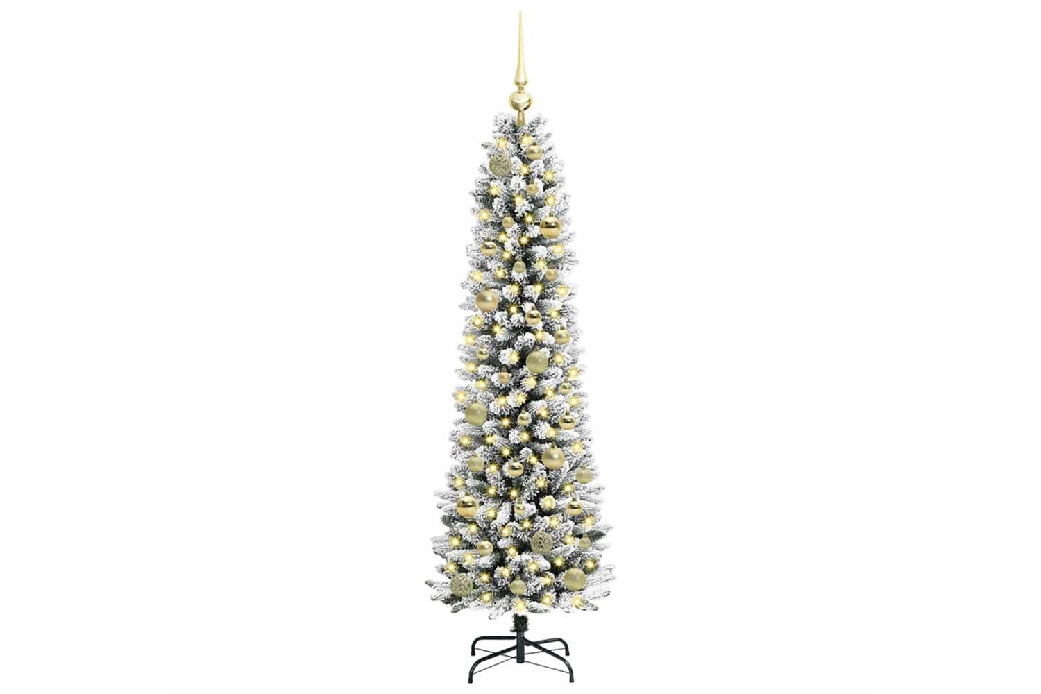Vidaxl Artificial Christmas Tree With 150 Leds Green And White 150 Cm-3