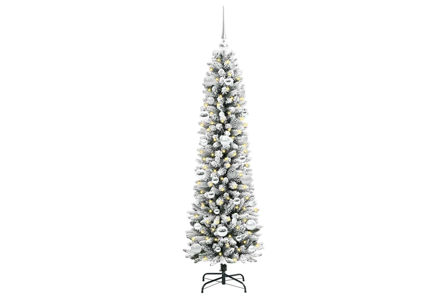 Vidaxl Artificial Christmas Tree With 150 Leds Green And White 150 Cm-3