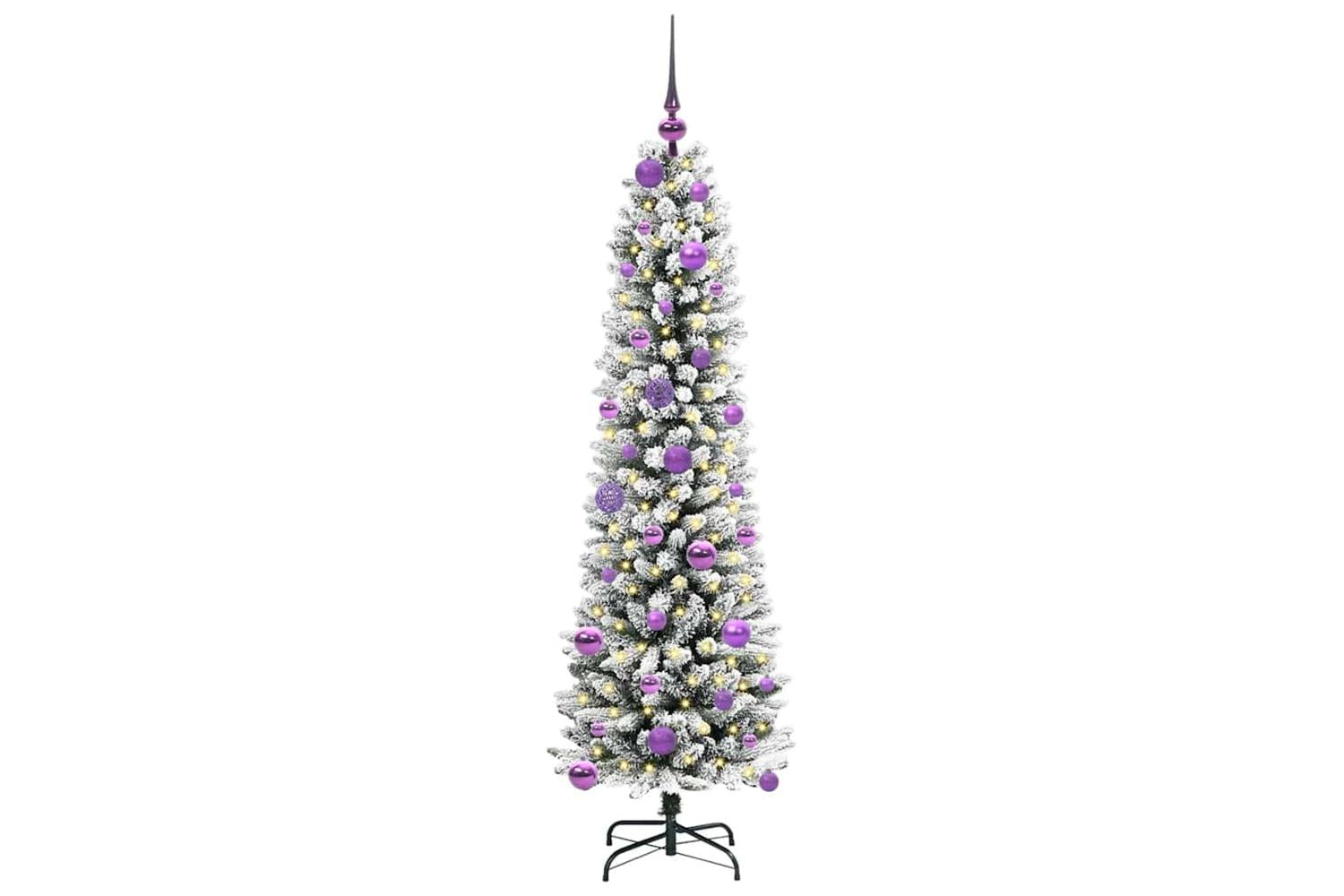Vidaxl Artificial Christmas Tree With 150 Leds Green And White 150 Cm-3