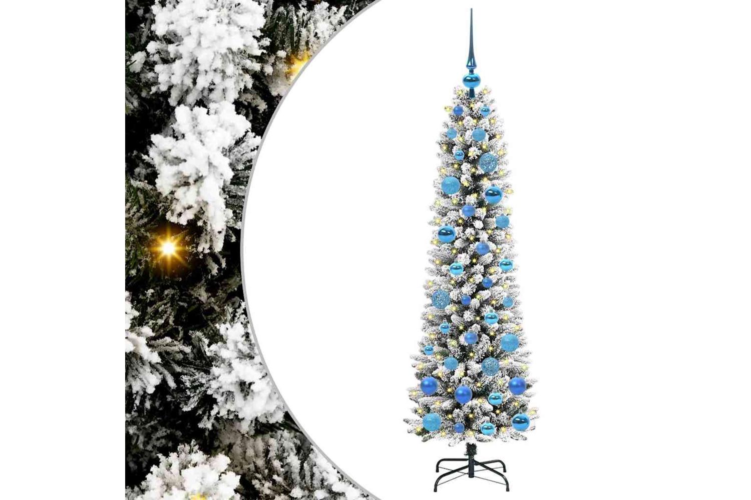 Vidaxl Artificial Christmas Tree With 150 Leds Green And White 150 Cm-2