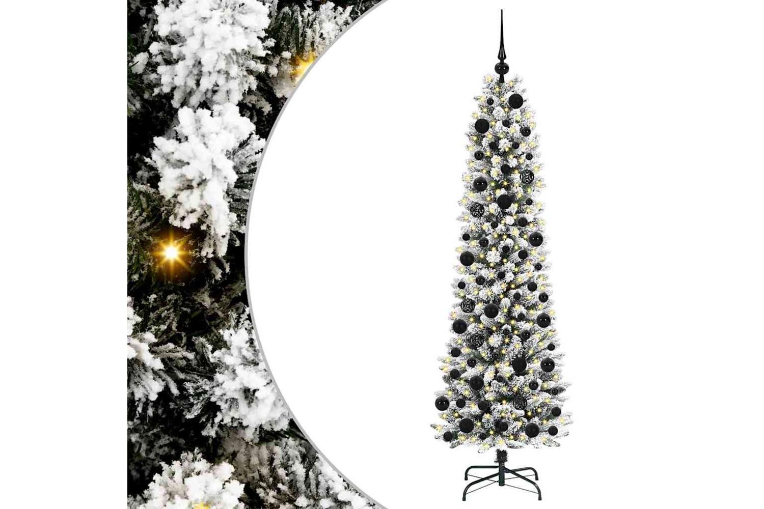 Vidaxl Artificial Christmas Tree With 300 Leds Green And White 180 Cm-2