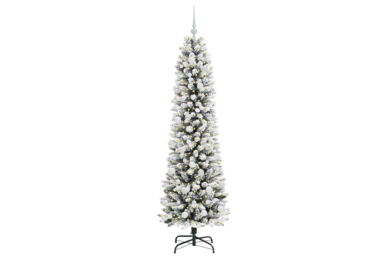 Vidaxl Artificial Christmas Tree With 300 Leds Green And White 180 Cm-3