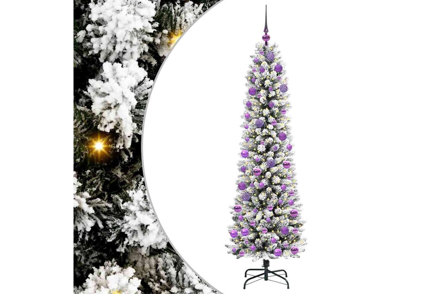 Vidaxl Artificial Christmas Tree With 300 Leds Green And White 180 Cm-2