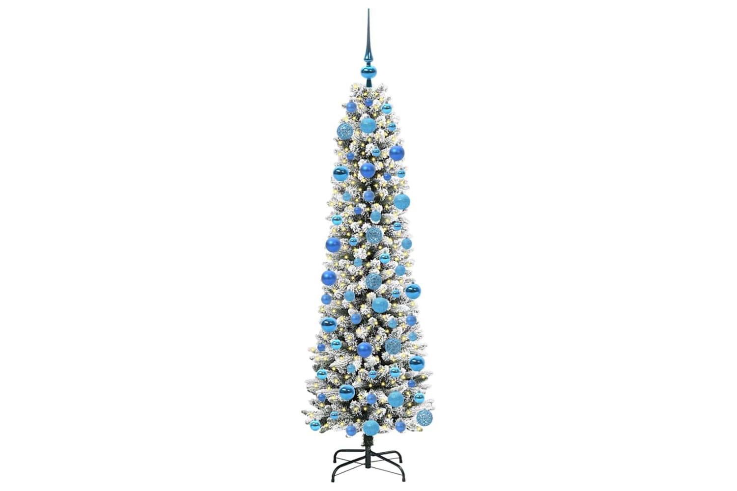 Vidaxl Artificial Christmas Tree With 300 Leds Green And White 180 Cm-3