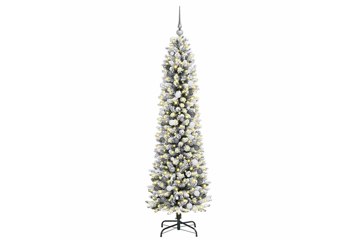 Vidaxl Artificial Christmas Tree With 300 Leds With Stand White 210 Cm-3