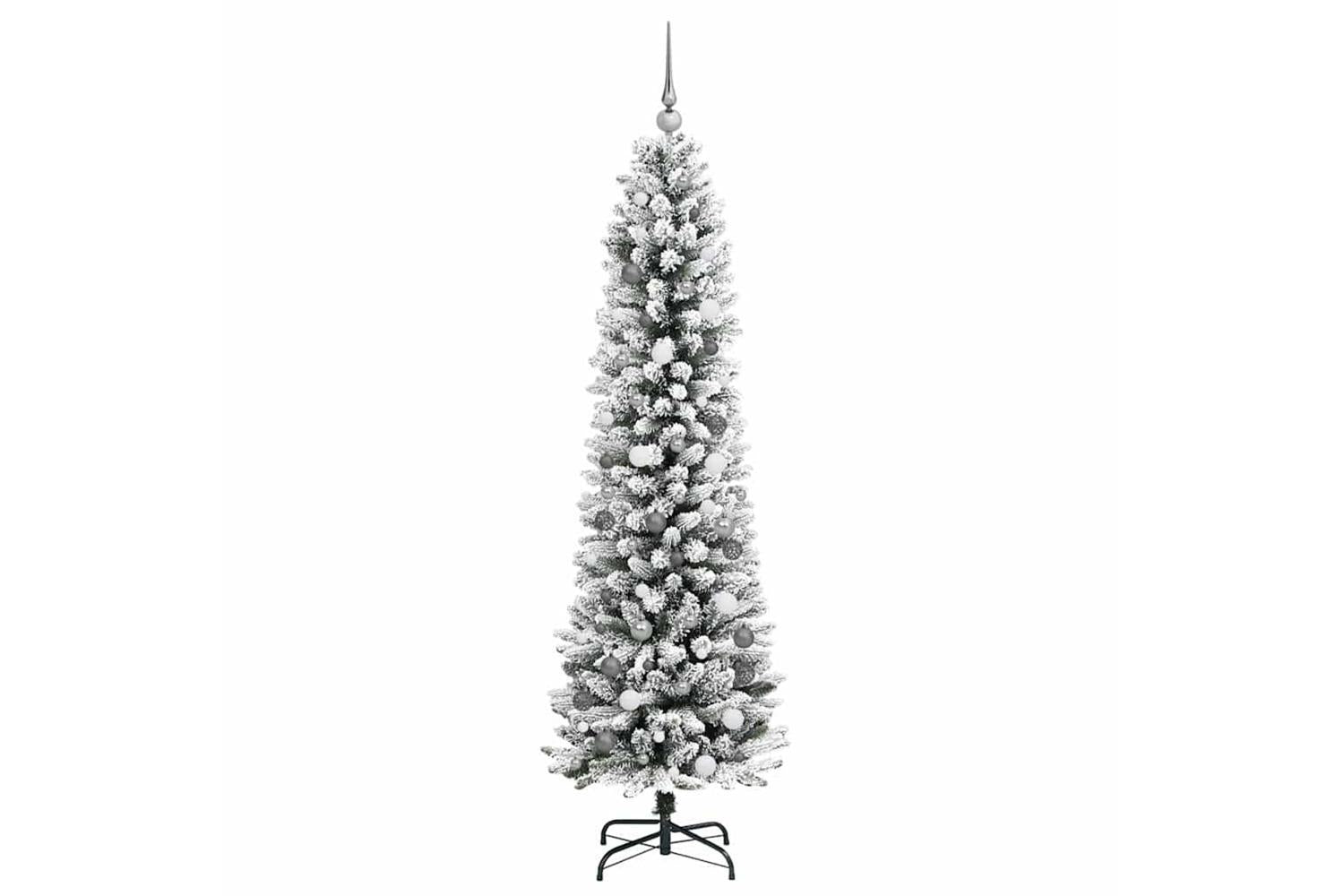 Vidaxl Artificial Christmas Tree With 300 Leds With Stand White 210 Cm-5