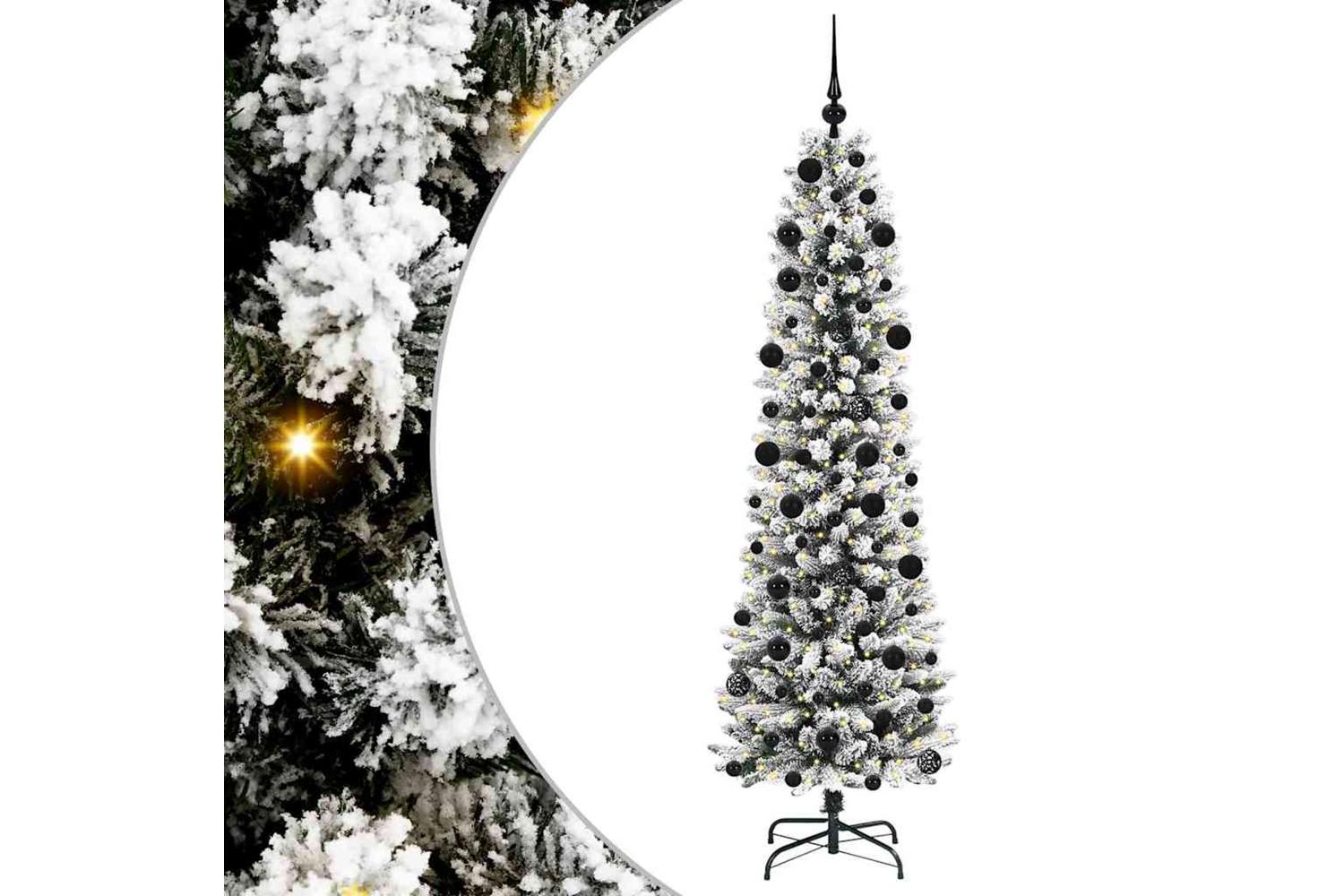 Vidaxl Artificial Christmas Tree With 300 Leds Green And White 210 Cm-2