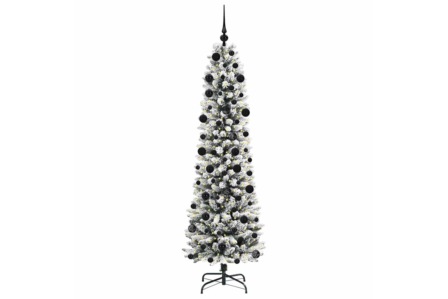 Vidaxl Artificial Christmas Tree With 300 Leds Green And White 210 Cm-3