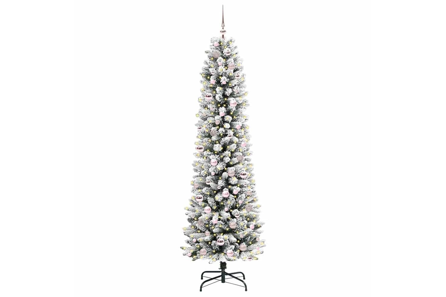 Vidaxl Artificial Christmas Tree With 300 Leds Green And White 210 Cm-3