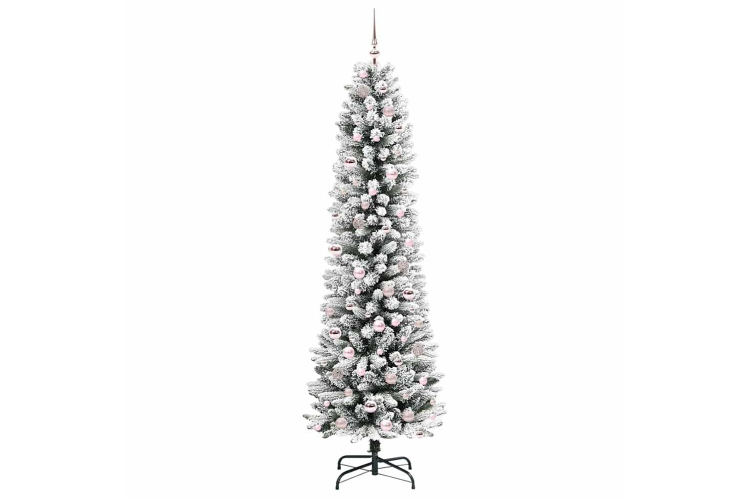Vidaxl Artificial Christmas Tree With 300 Leds Green And White 210 Cm-4