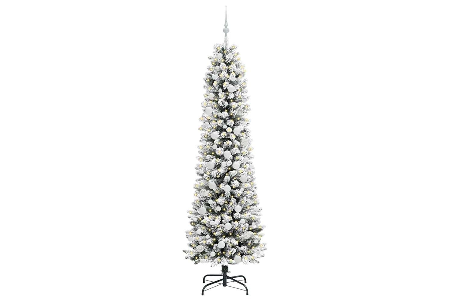 Vidaxl Artificial Christmas Tree With 300 Leds Green And White 210 Cm-3