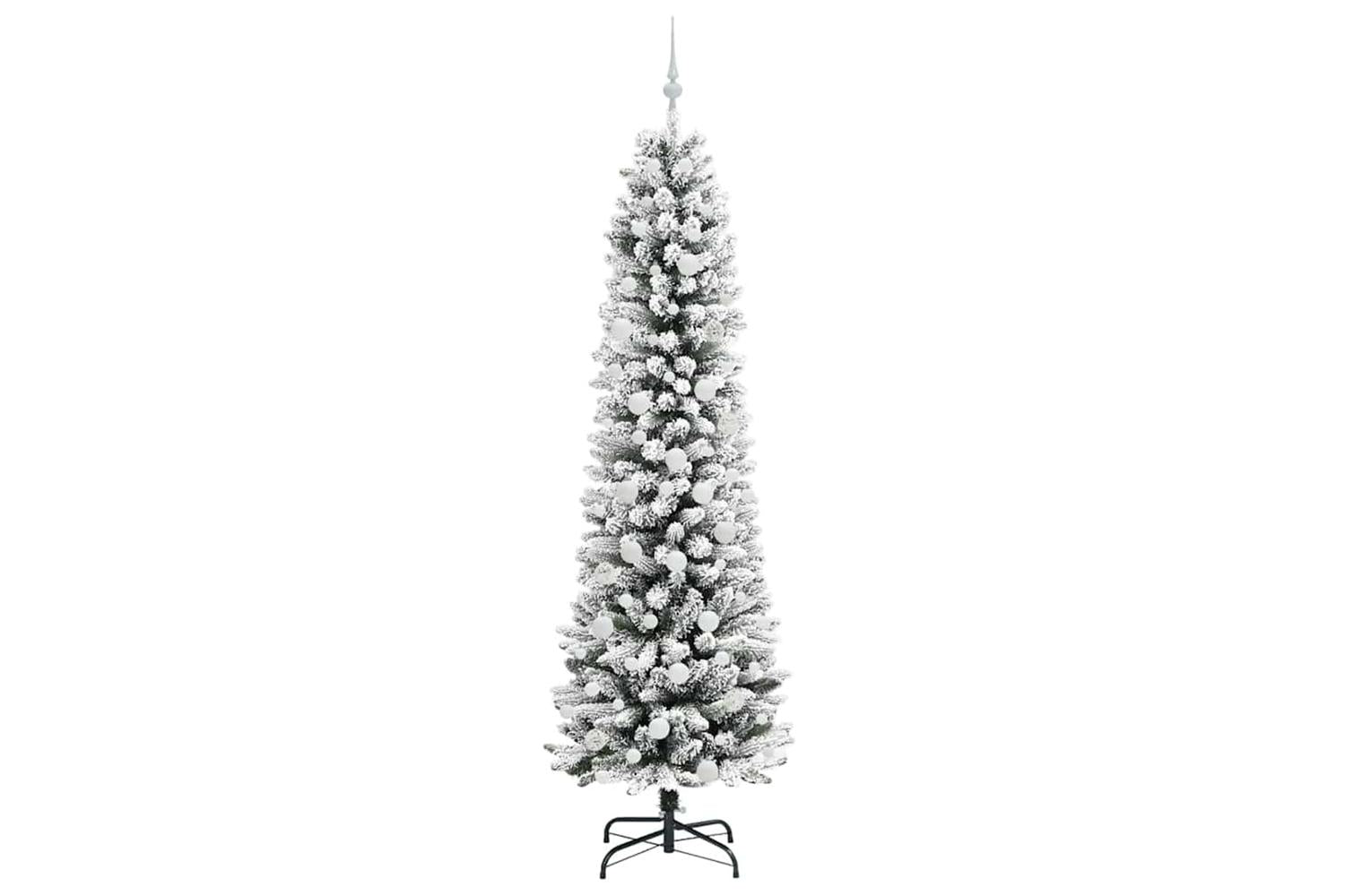 Vidaxl Artificial Christmas Tree With 300 Leds Green And White 210 Cm-4